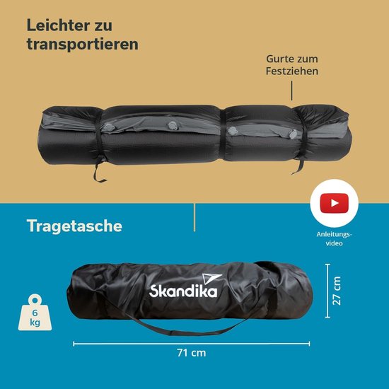 Zelfopblazende Slaapmat - Kampeeronderlegger Luchtbed - Comfortabel Kamperen - 10 cm Dikke Isolatie - 140 x 195 cm - Blauw — afbeelding 5