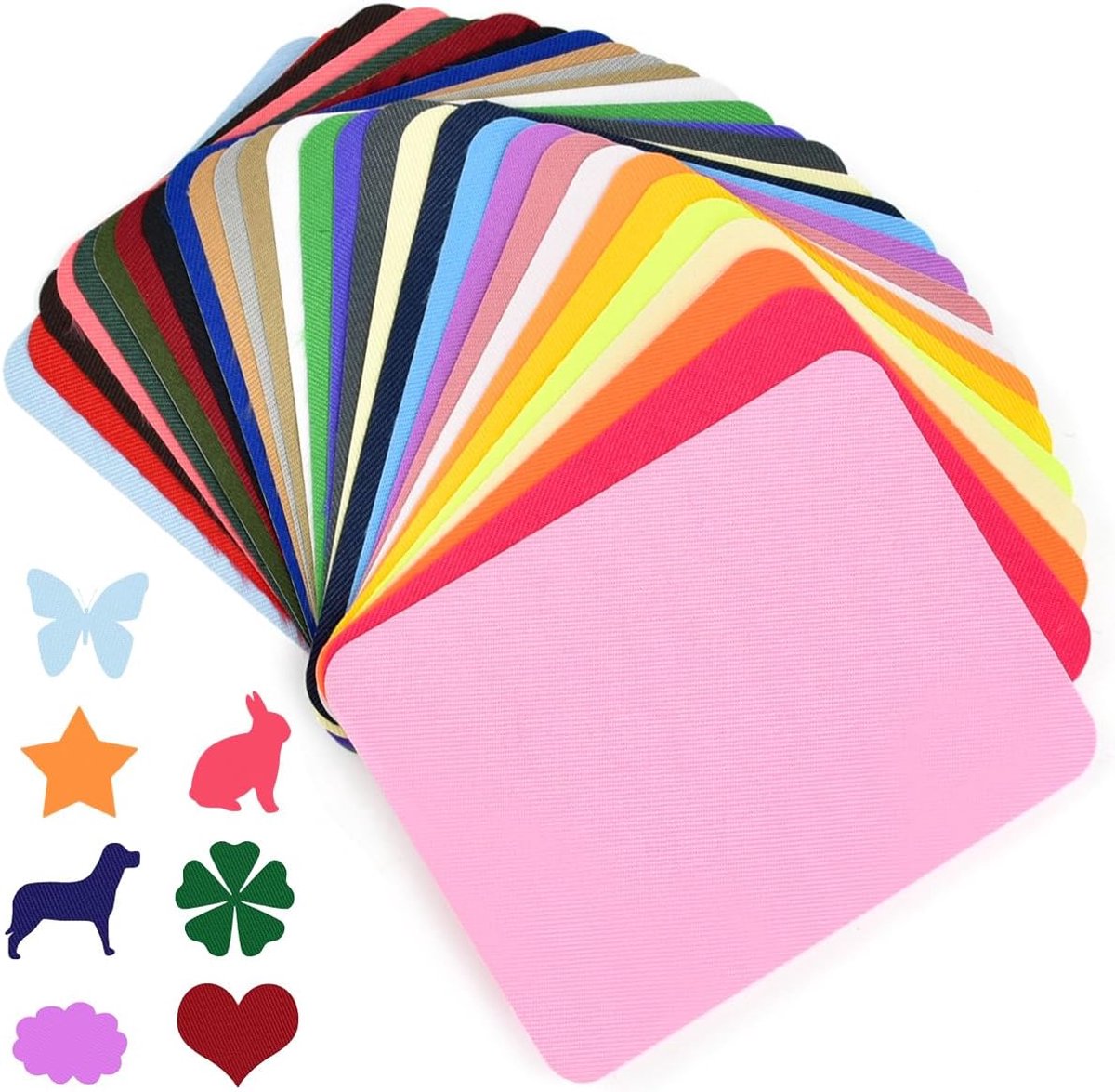 Opstrijkpatches Kleding - Reparatie Stof - Kleding Repareren - Duurzaam Keperstof - 29 Stuks - Meerkleurig