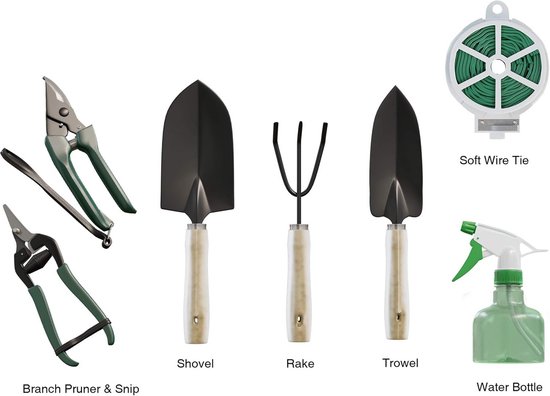 Tuingereedschap Set - Handgereedschap Kit - Planten Verzorgen - Compleet met Tas - 8 Delig - Beige van Tuingereedschap. — afbeelding 5