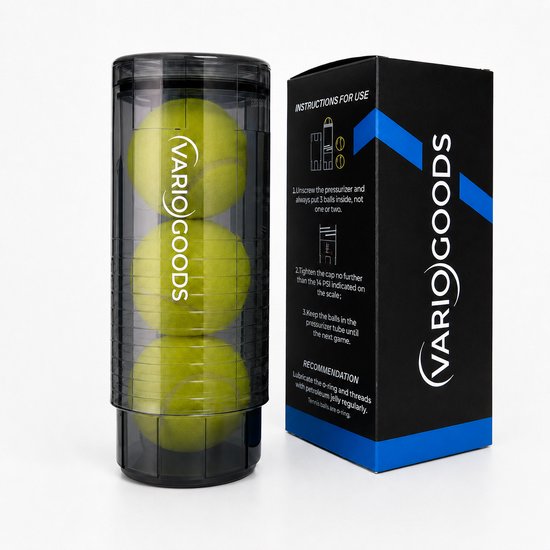Variogoods - Padelballen Drukregelaar - Padel Tennis Accessoire - Luchtdrukkoker - Ball Saver - Pressurizer - Voor Padel & Tennis Ballen - Verleng Levensduur - Transparant