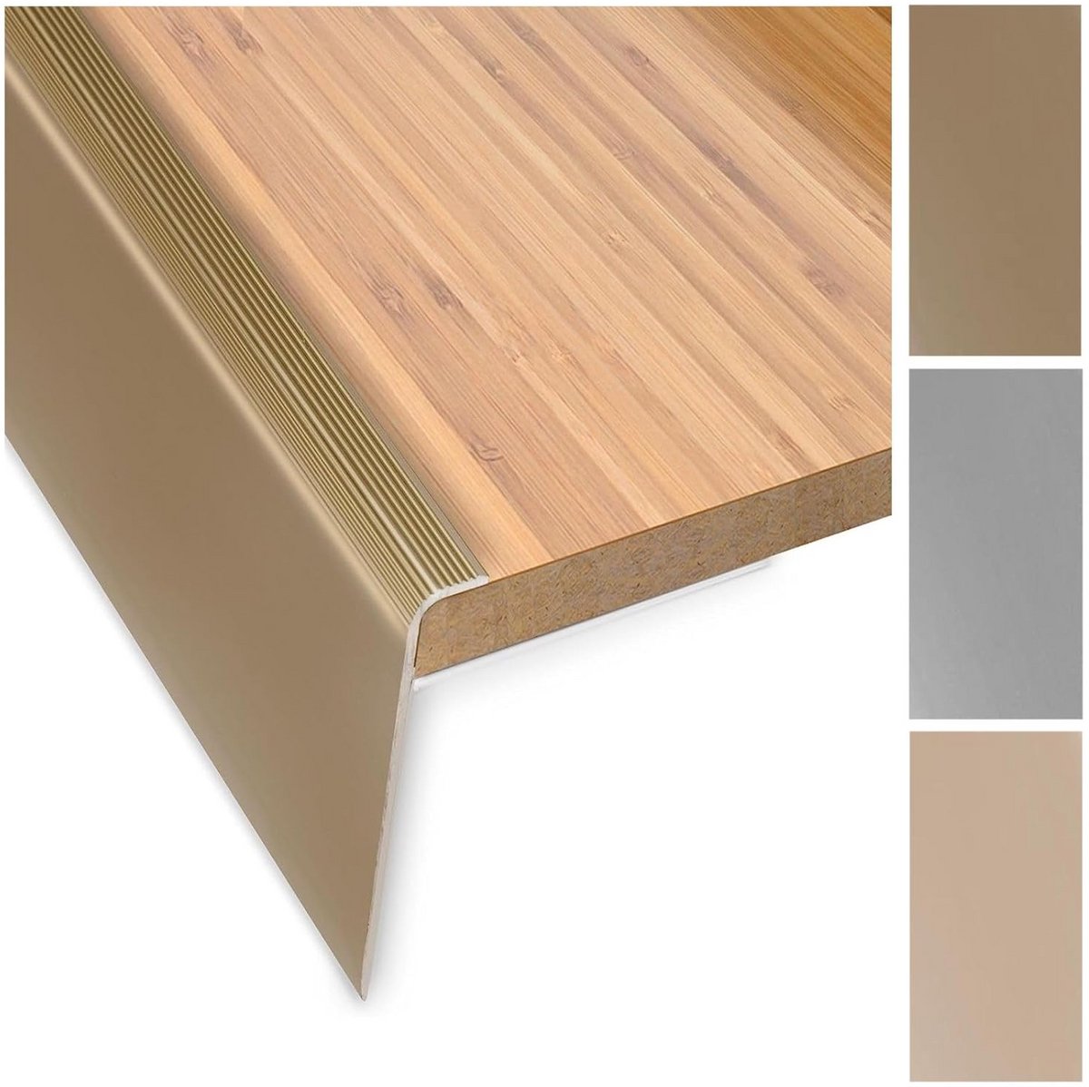 Trapprofiel Veiligheid - Antislip profiel - Trap afwerking - Zelfklevend of geboord - 100 cm - Brons