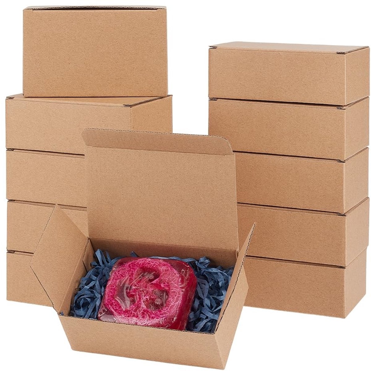 Dailygoods- Geschenkdozen 30 stuks - Verzenddozen klein - Verzenddozen bruin - Verzenddozen karton - Opbergdozen - Afmeting 12,6 x 8,1 x 4,7 cm