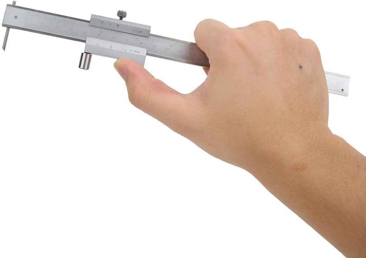 Dailygoods- Markeringsmeter 0-200 mm - Parallelle Schuifmaat - Roestvrij Staal - Slijtvast - Duidelijke Schaal - Hardmetalen Naald