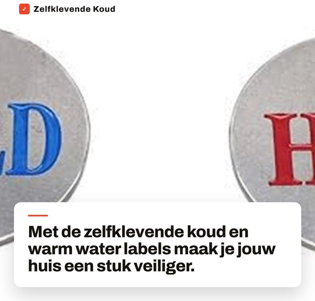 Dailygoods- Waterlabel - Zelfklevend - Koud/warm Label - Roestvrij staal - Diameter 5 cm - Herinnering tegen brandwonden - Temperatuurlabel