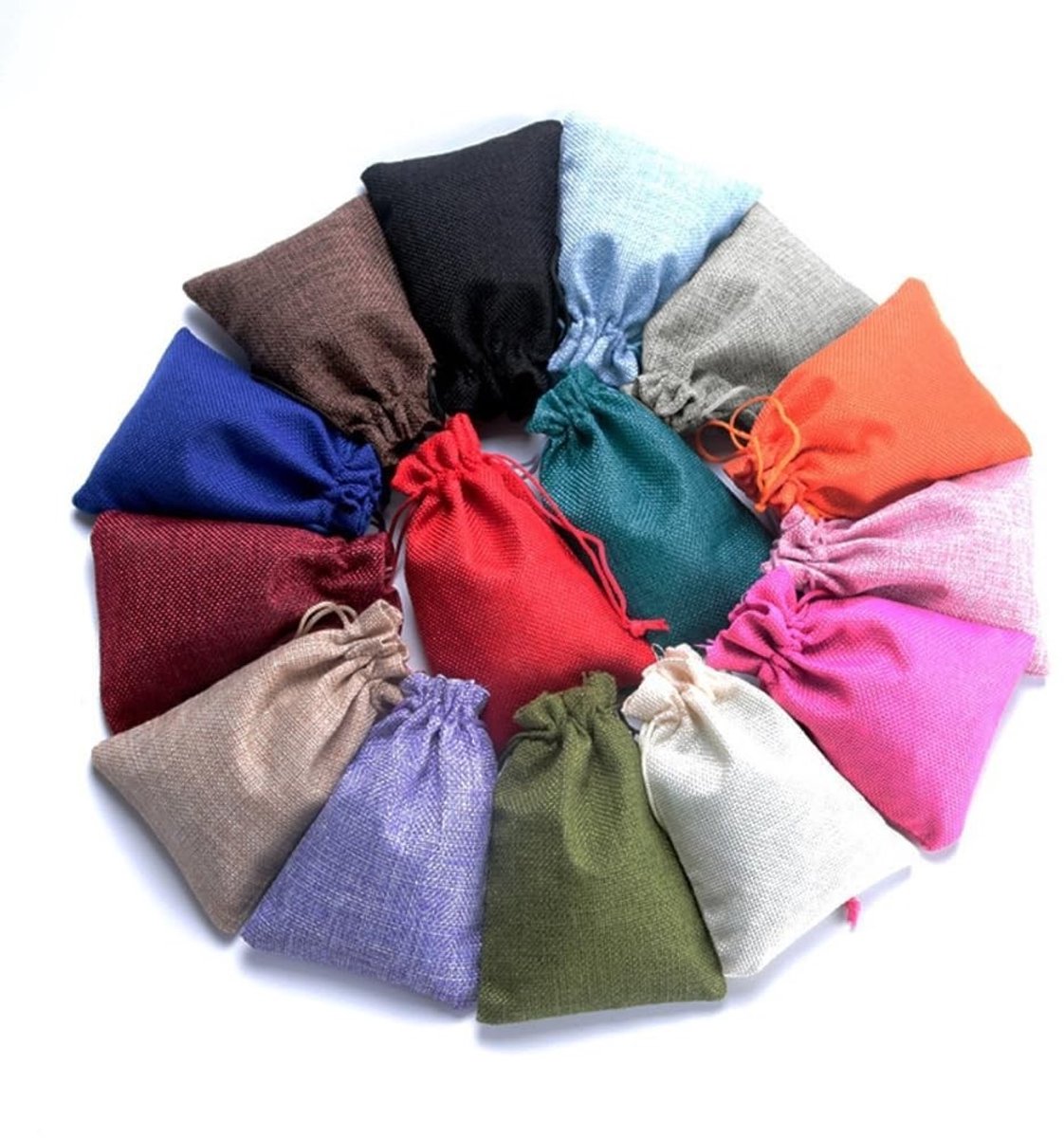 Dailygoods- Jute Zakjes 10 Stuks - 20 x 30 cm - Trekkoord - Cadeauzakjes - Linnen Zakjes - Verpakking voor Feest en Bruiloft - Betrouwbaar Materiaal - Cadeauzak
