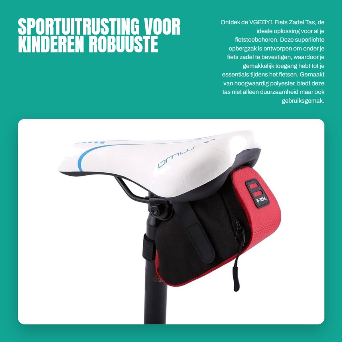 Dailygoods- Sportuitrusting Hoogwaardig Polyester - Fietstas Enkel - Robuust - Waterdicht - Eenvoudig te Bevestigen - Ideaal voor Accessoires