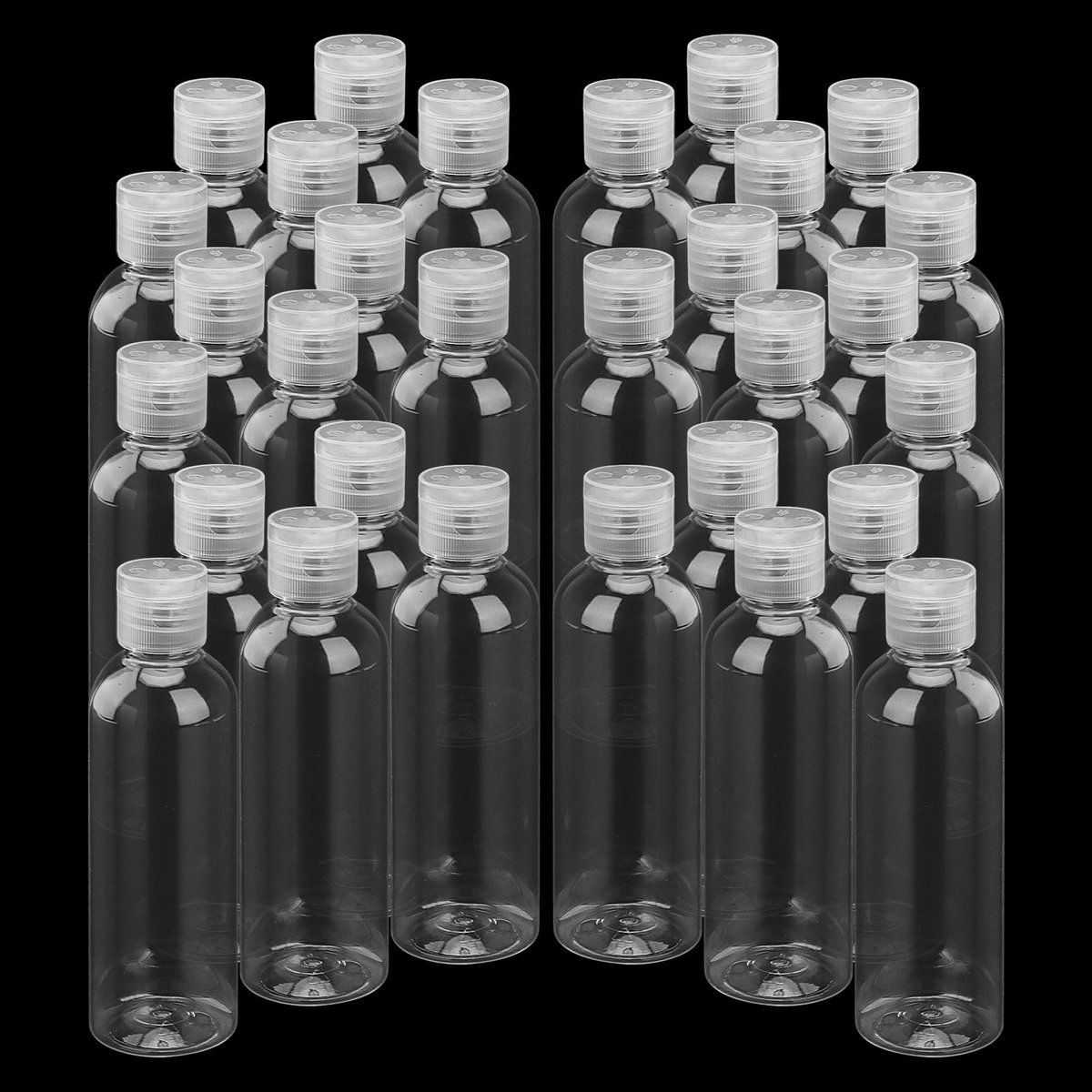 Dailygoods- Reisflessen 30 stuks 100 ml - Transparante Flessen - Lege Knijpflessen - Draagbare Containers - Klapdop - Effectieve Afdichting - Toilettas