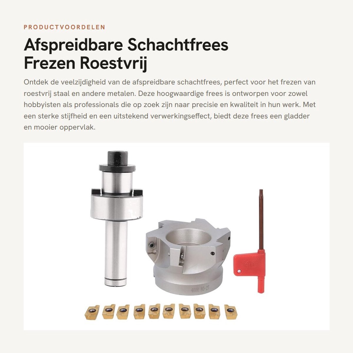 ZEYNOMAX- Schachtfrees Met Tanghouder - 10 Stuks Freesinzetstukken - Roestvrij Staal - Hoge Precisie - Oxidatieweerstand - Temperatuurbestendig - Freestool