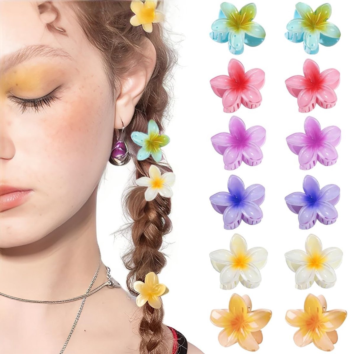 Dailygoods- Haarspelden Premium Kwaliteit - 12 Stuks - Mini Haarspelden - Bloemenvorm - Voor Dames/Meisjes - Bruiloft/Vakantie - Haaraccessoires