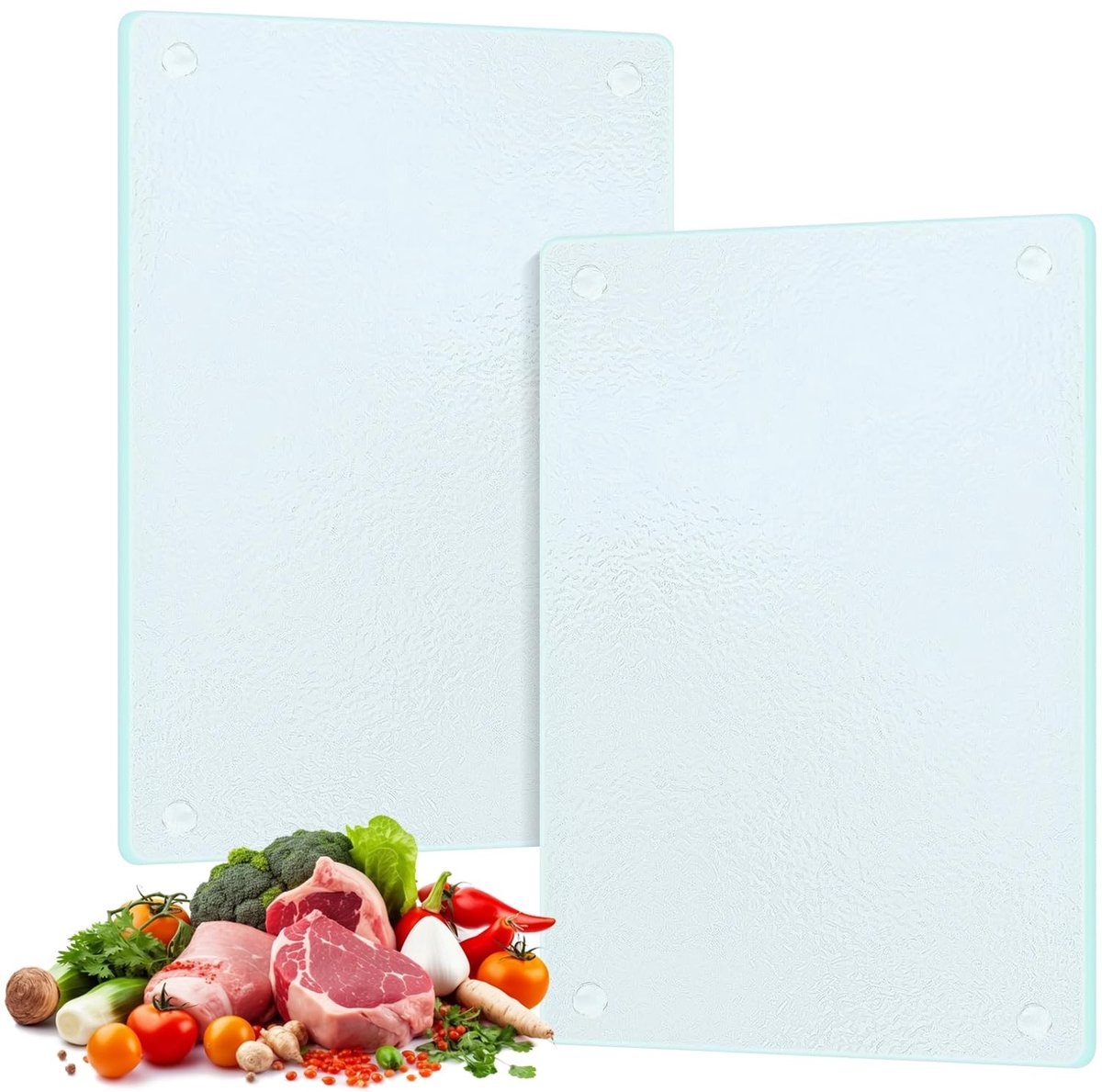 Dailygoods- Snijplank Breukbestendig - Snijplank Hittebestendig - 2 Stuks - Antislip Voete