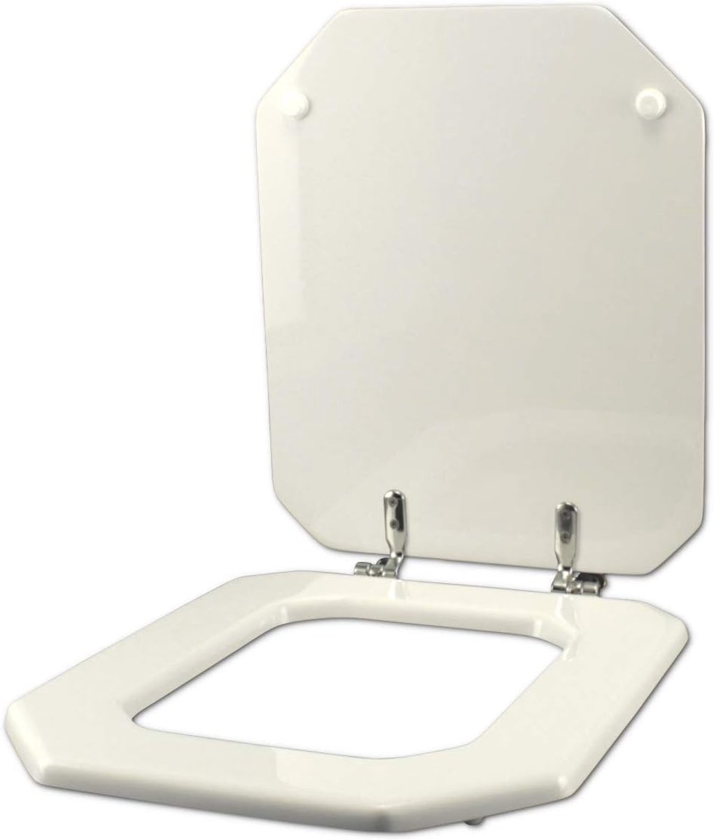 Toiletzitting - WC bril - Badkamer renovatie - Soft-close scharnier - Octagonaal - Wit