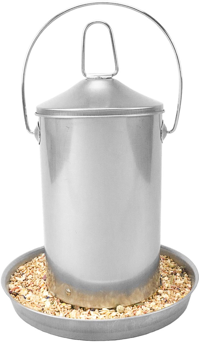 Dailygoods- Voederautomaat 3 kg inhoud - Roestvrij Staal - BPA-vrij - Op te Hangen - Voederbak - Voederdispenser - Voerbak