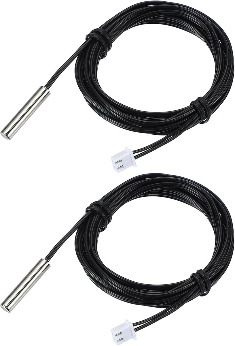 Temperatuursensor NTC - Temperatuurvoeler Digitale Zender - Temperatuur Meten - Waterdichte Koperen Kop - 200cm 10K - Meerkleurig