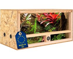 Houten Terrarium - Reptielen Verblijf - Dieren Huisvesten - Geïntegreerde Hygrometer - 80x40x40 cm - Houtkleur