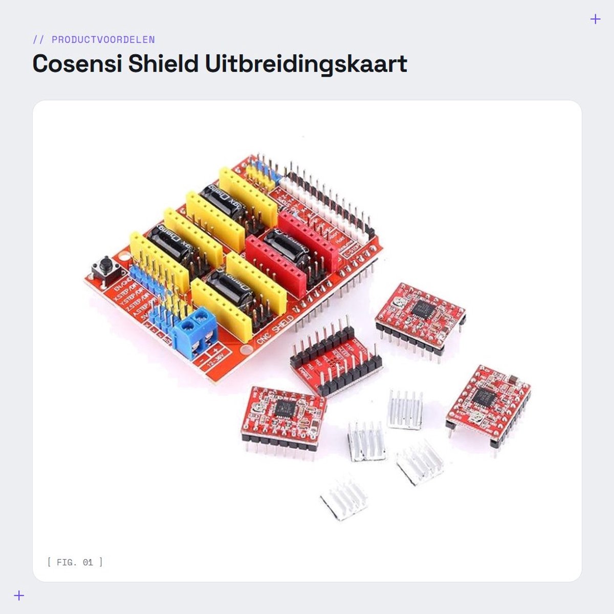 Dailygoods- CNC Shield Uitbreidingskaart 4-delig - A4988/DRV8825 Stappenmotor Driver - Graveermachine/3D-printer - Grbl 0.8-compatibel - Compact Ontwerp - Multifunctioneel - Stappenmotorcontroller