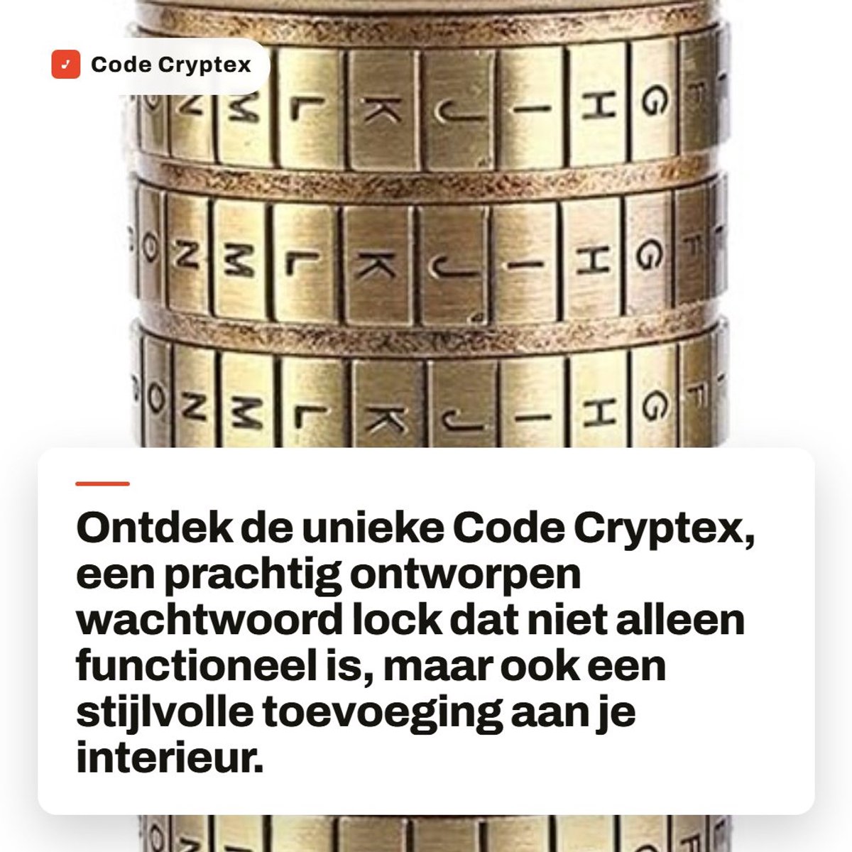 Dailygoods- Cryptex Premium Metaal - Elegante Ring Houder - Wachtwoord Lock - Geschenkdoos - Brain Teaser Puzzel - Voor Sieraden en Notities - Puzzelbox