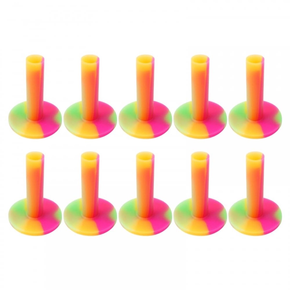 Dailygoods- Rubber Tees 10 Stuks - Hoogwaardig Rubber - Duurzaam - Geschikt voor Indoor/Outdoor - Draagbare Grootte - Stabiliteit voor Betere Prestaties - Golftees