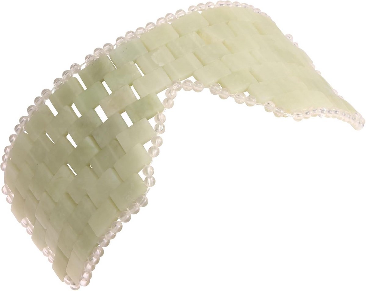 Jade Oogmasker - Gezichtsmasker Edelsteen - Ontspanning Gezicht - Natuurlijke Jade Steen - 11 x 75 x 35 cm - Lichtgroen