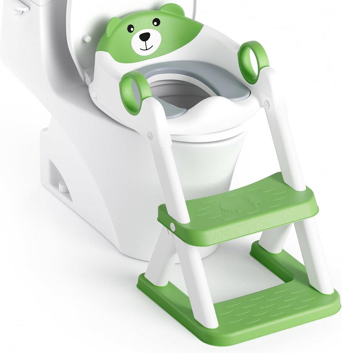 Peuter Toiletbril - Kinder Zindelijkheidstrainer - Zindelijkheidstraining - Met Opstapkruk - 40 cm - Groen