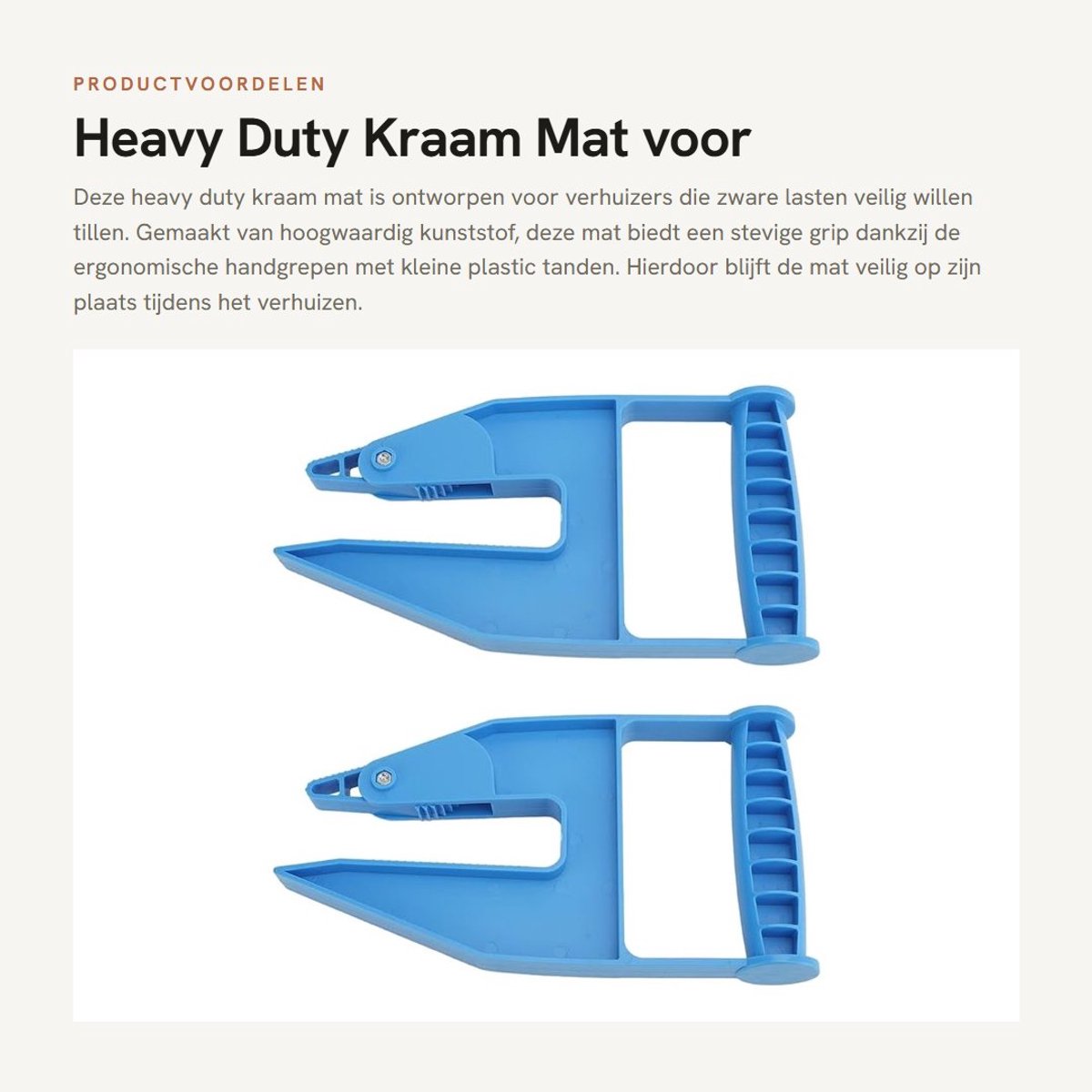 Dailygoods- Kraammatras Heavy Duty - Ergonomisch Gereedschap - Robuuste Handgrepen - Zware Rubber Mat - Vloerbeveiliging - Duurzaam Design - Mattenverhuizers