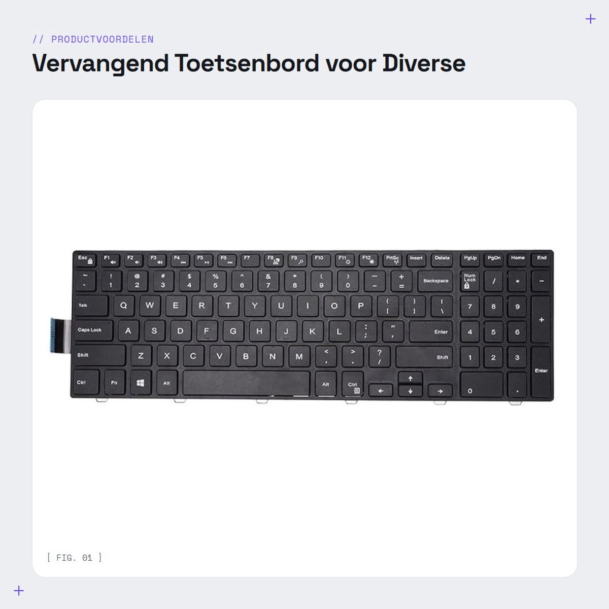 Dailygoods- Toetsenbord Vervangend - Multifunctioneel Toetsenbord - 101 Volledige Toetsen - Draagbaar - Duurzaam - ABS/Aluminiumlegering - Laptoptoetsenbord
