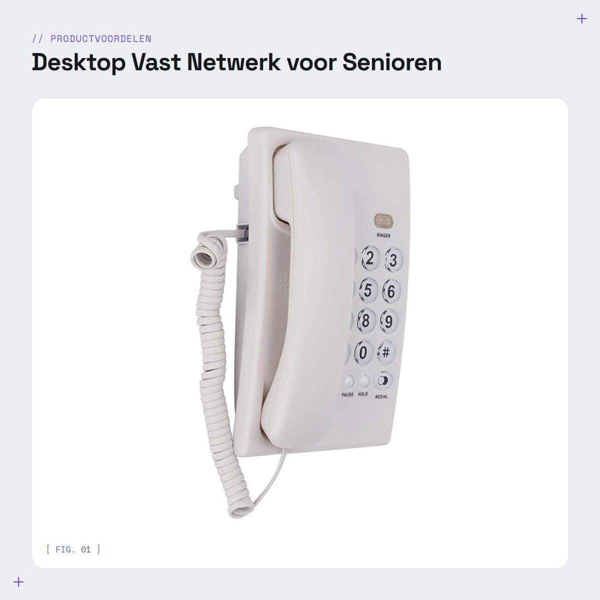 Dailygoods- Desktop Telefoon - Grote Toetsen - Kabelgebonden - Multifunctioneel - Seniorenvriendelijk - Eenvoudig Design - Tafeltelefoon