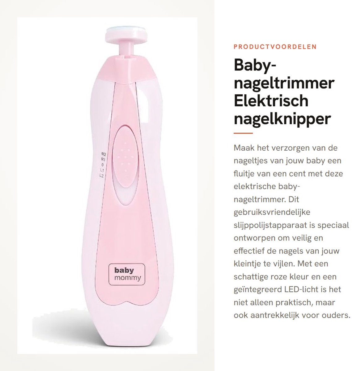 Dailygoods - Baby-nageltrimmer - Elektrisch nagelknipper - Veilig en gebruiksvriendelijk - Roze - Baby-nagelvijlset - Geschikt voor baby's - Compact f...