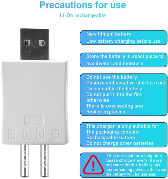 Dailygoods - CR 425 LED-Dobbers - Oplaadbare Batterij voor Visalarm en Dobbers (9 Stuks) van Dailygoods — afbeelding 3