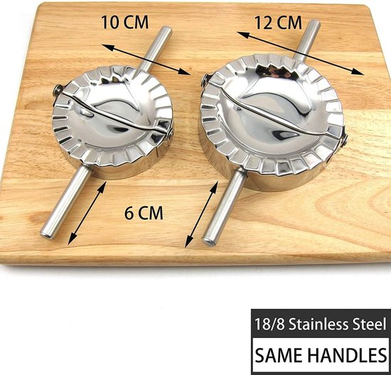 RVS raviolivorm, pierogi- en dumplingmaker, deeguitsteker, keukenaccessoires 10 cm van RVS — afbeelding 3