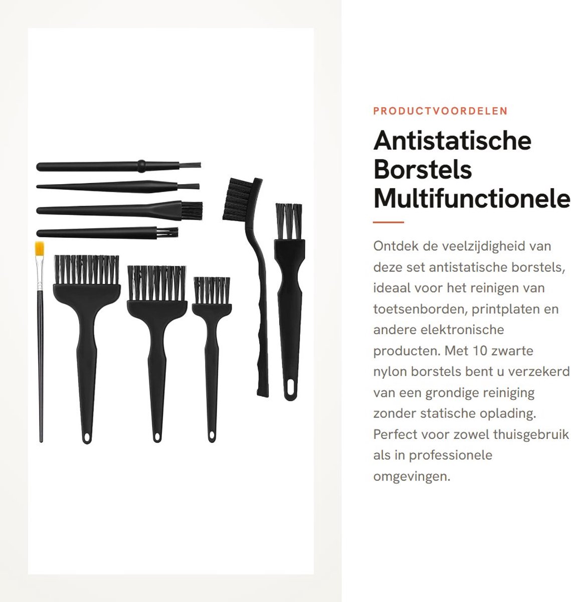 Dailygoods - Antistatische Borstels - Multifunctionele Reinigingsborstels - Nylon Toetsenbordborstels Set - Zwart - Geschikt voor Elektronische Produc...
