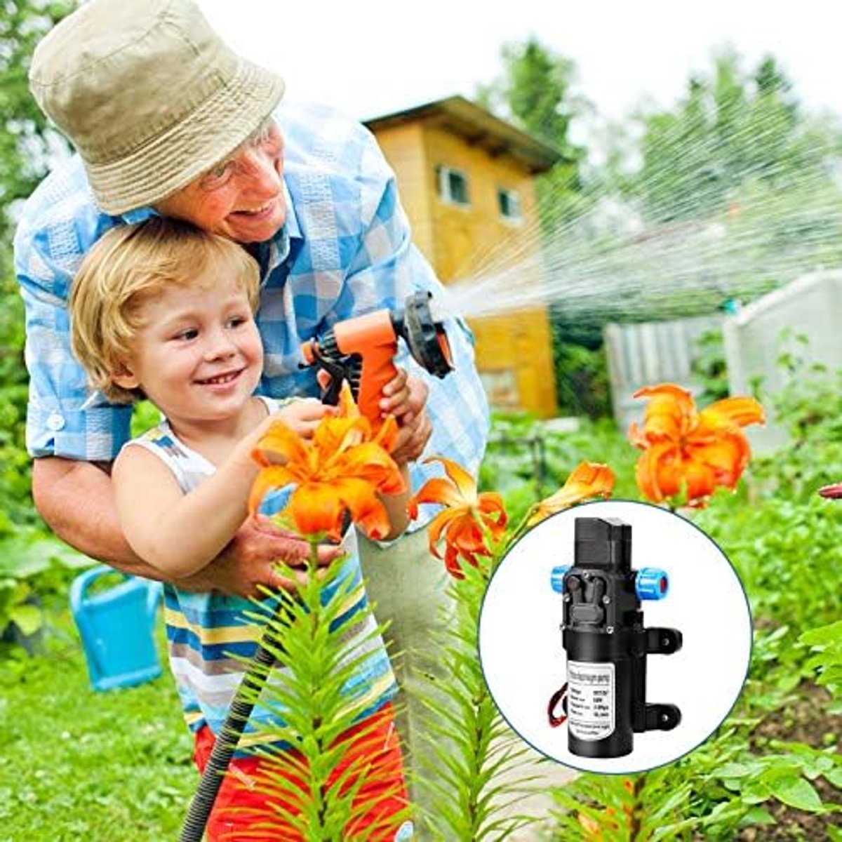 Automatische Waterpomp - Hogedruk Pomp - Caravan en Boot - Zelfaanzuigend Smart Switch - 12 Volt - Zwart
