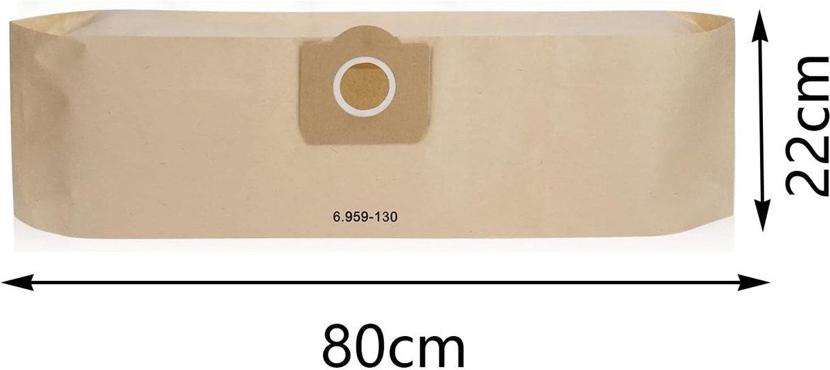 Dailygoods- Stofzuigerzakken 7 Stuks - Papieren Filterzakken - Geschikt voor Kärcher WD3/A2201/A2204 - Duurzaam - Microporeus Filterpapier - 99% Deeltjesfiltering