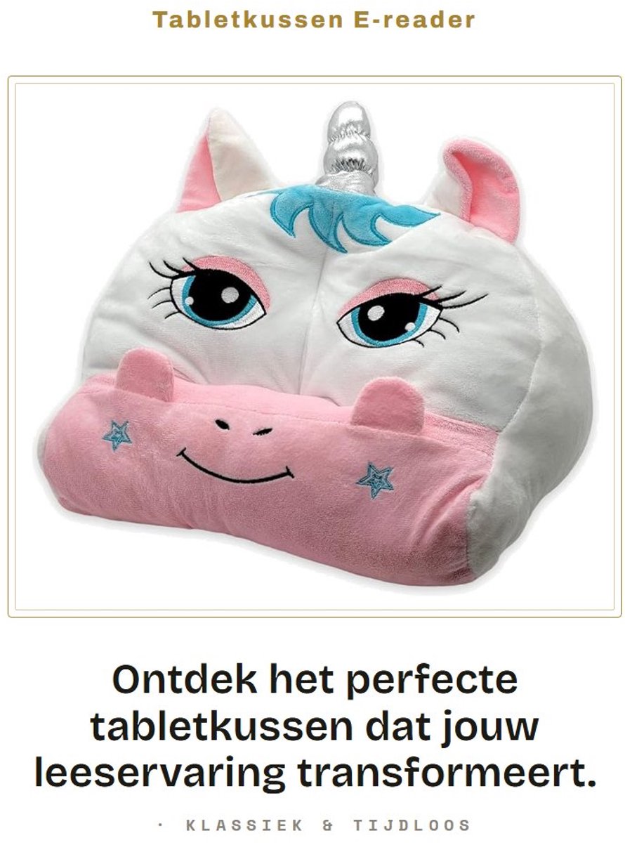 Dailygoods - Tabletkussen - E-reader kussen - Zacht fluweel pluche - 30 cm - Boekensteun - Ideaal voor bed en bank - Met steekvakken
