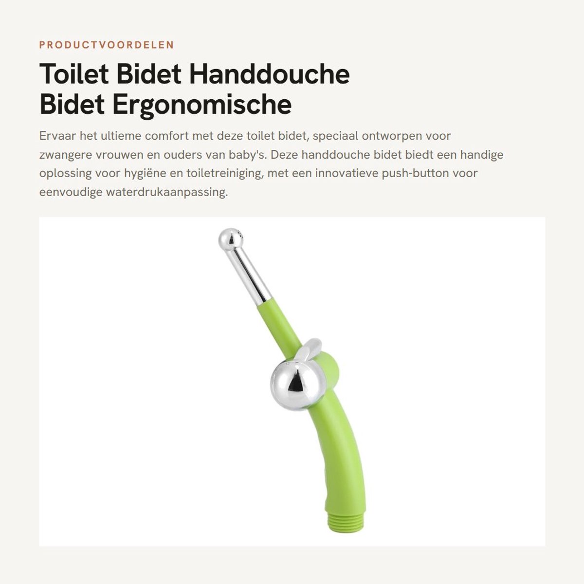 Dailygoods- Bidet Handdouche Ergonomisch - Bidet Sprayer - Toilet Spray - Waterdruk Verstelbaar - Corrosiebestendig - Duurzaam ABS
