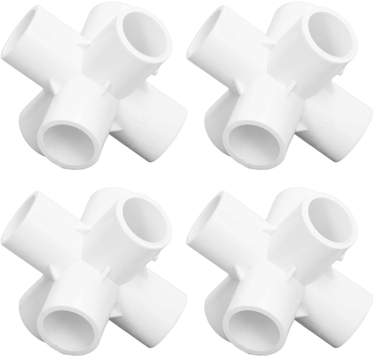 Dailygoods- Pijpconnector 6-weg Elleboogontwerp - PVC Fittingen - Kunststof Connector - Slagvast - Voor Binnen/Buiten Gebruik - 20 Mm Binnendiameter - Pijpfitting