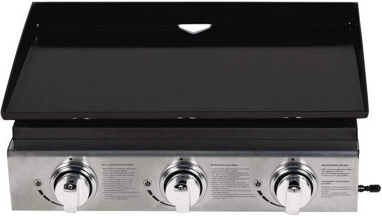 Plancha Gas Grill - Buitenkeuken Plaat - Buiten Koken - 3 Krachtige Branders - 59 x 55 x 23 cm — afbeelding 4