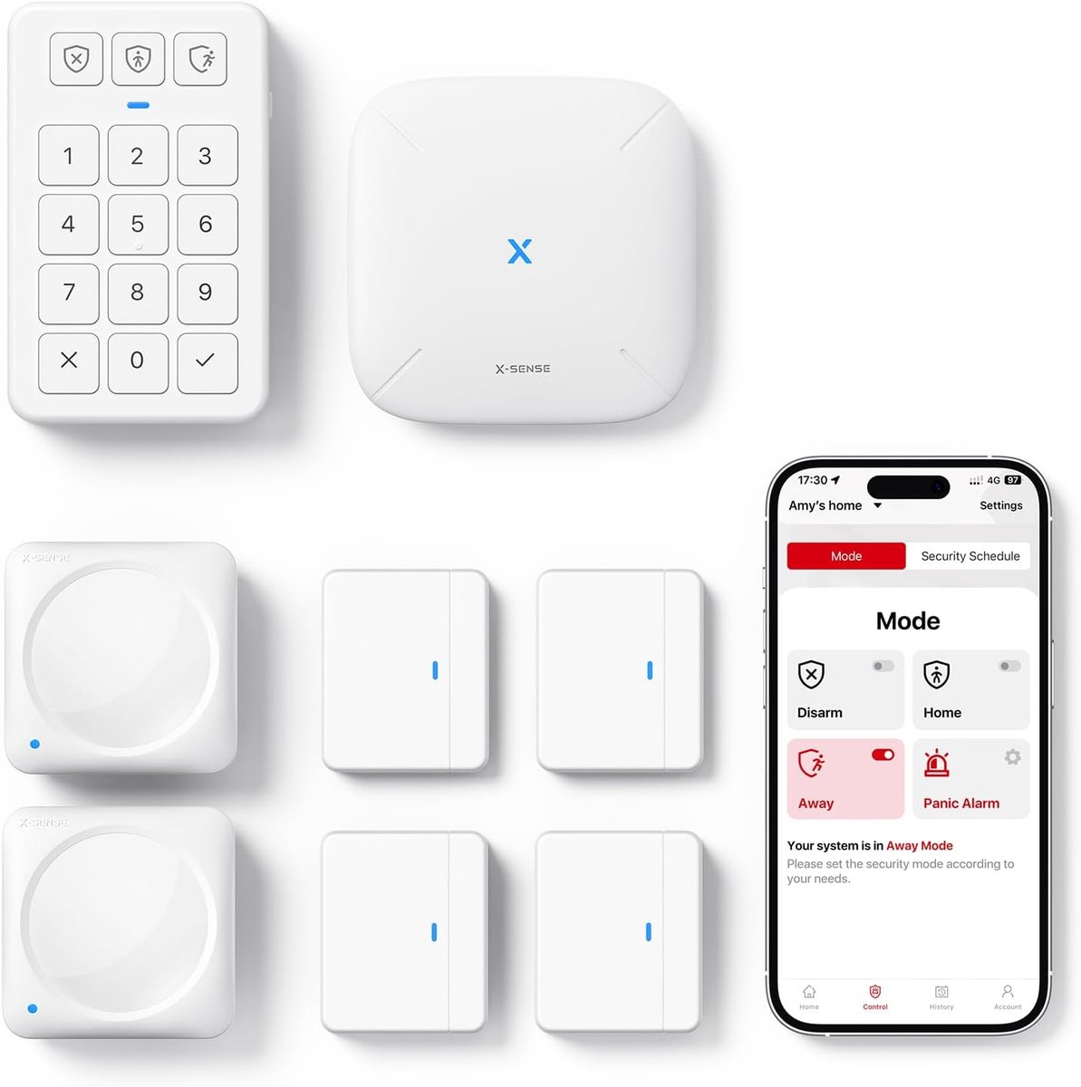 Alarmsysteem Set - Beveiligingskit - Thuis Beveiligen - App Bediening - 8 Delig - Wit