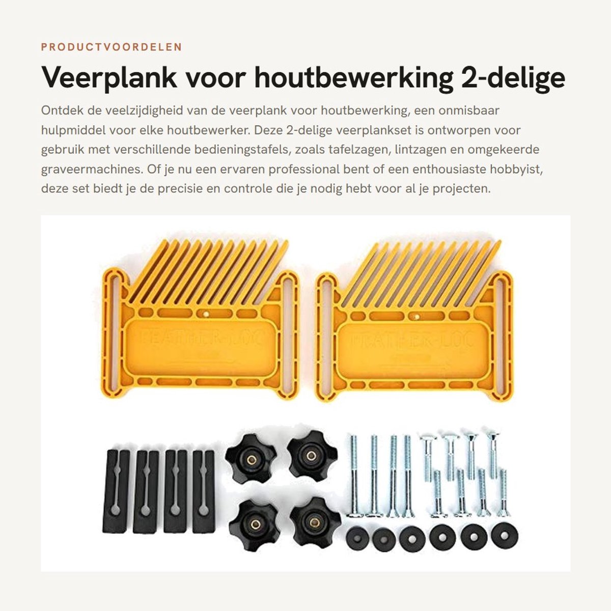 Dailygoods - Veerplank voor houtbewerking - 2-delige veerplankset - Ideaal voor freestafels - Geschikt voor zagen - Perfect voor hobbyisten - Diverse...