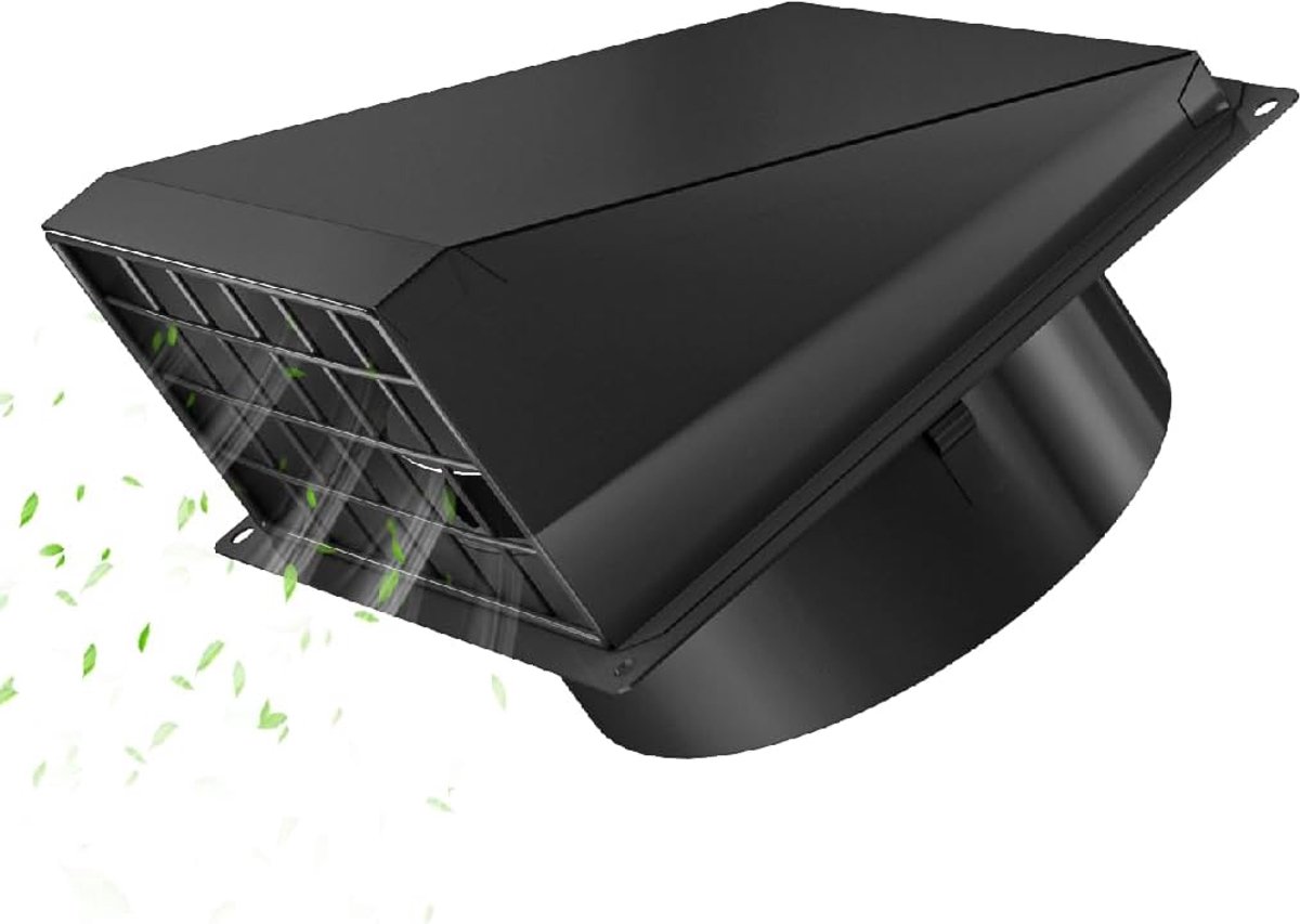 Weerbestendige Ventilatiegrille 100 mm met Terugslagklep - RVS Luchtuitlaat voor Buitenmuur