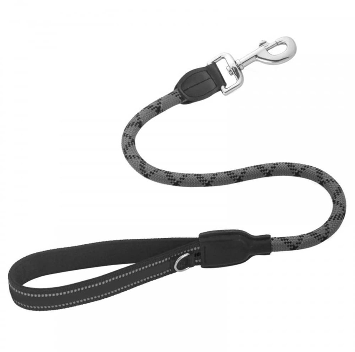 Dailygoods- Hondenriem Hoog Draagvermogen - Korte Verkeerslijn - Reflecterend Nylon - 360° Draaibare Sluiting - Zachte Gevoerde Handgreep - Voor Middelgrote/Grote Honden - Hondentuig