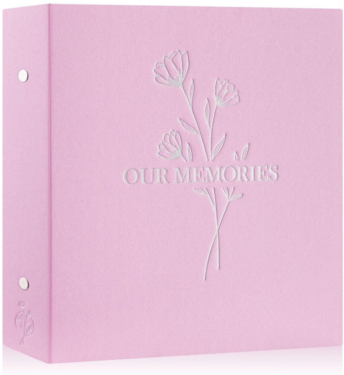 Dailygoods- Fotoalbum 10x15 cm - Geschikt voor 600 foto's - Insteekalbum - Luxe linnen omslag - Waterdicht en zuurvrij - Stijlvolle zilveren print - Herinneringsalbum