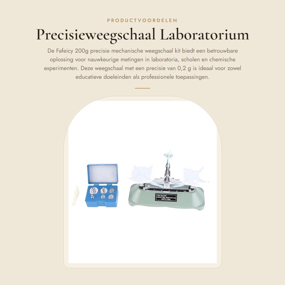 Dailygoods- Laboratoriumweegschaal 200g - Mechanische Weegschaal - Precisie - Inclusief Gewichten en Tweezers - Stabiele Prestaties - Leverage Principes