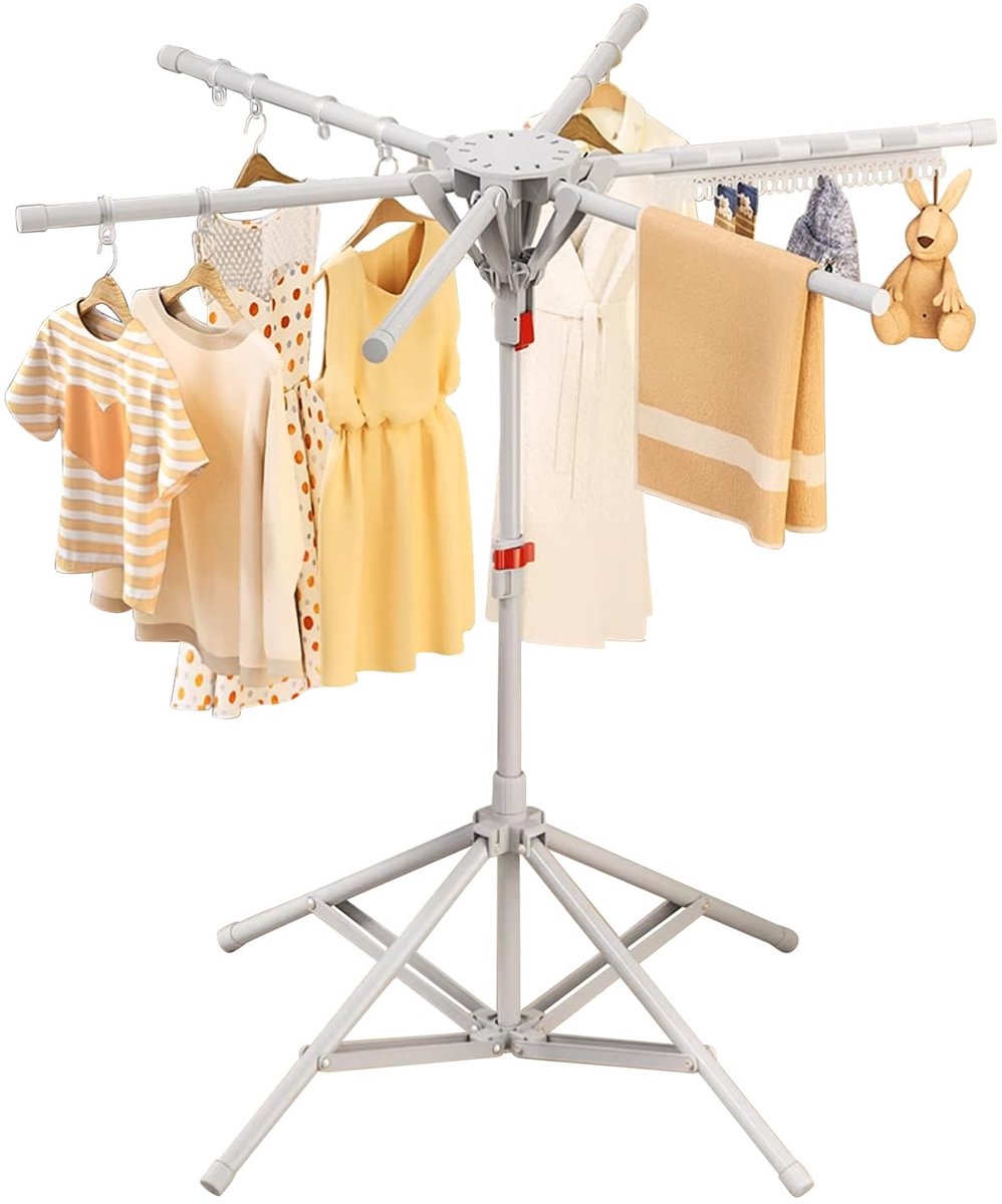 Dailygoods- Wasrek Inklapbaar - Hoogte Verstelbaar - Ruimtebesparend - Staand Droogrek - Kledingstandaard - Opvouwbaar Voor Binnen/Buiten