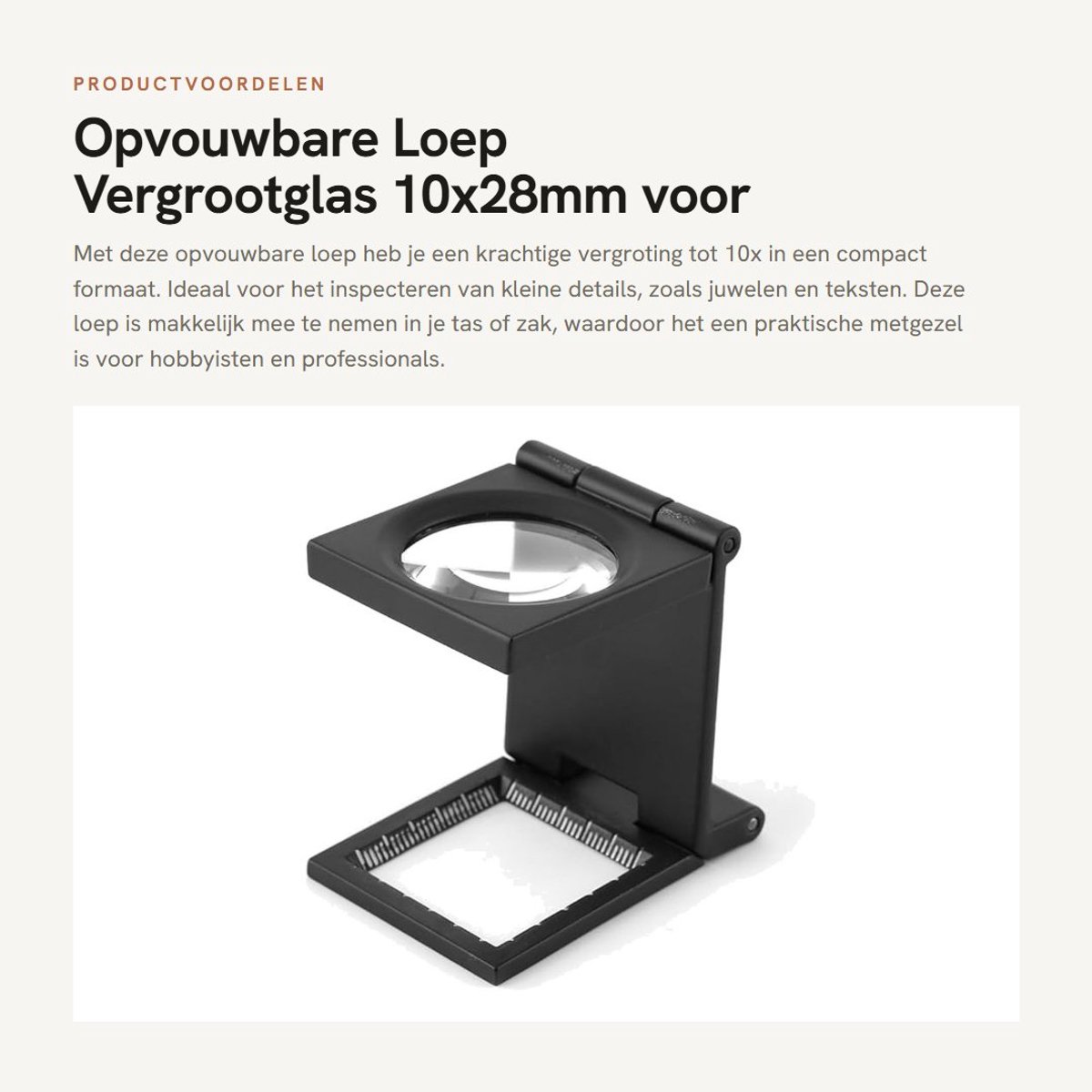 Dailygoods - Opvouwbare Loep Vergrootglas 10x28mm voor Juweliers en Lezen