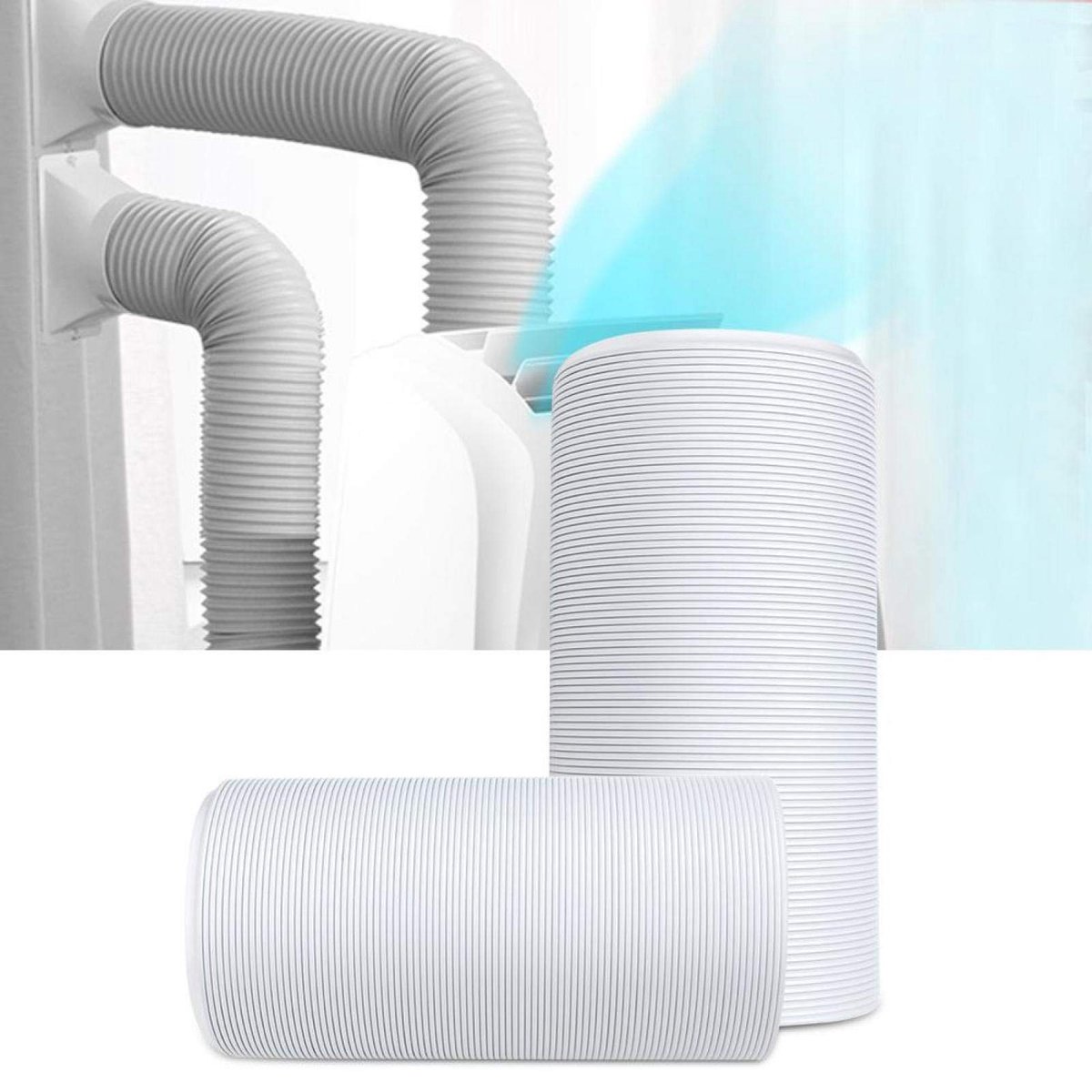 Flexibele Afvoerslang - Mobiele Airconditioning - Hoogwaardige PVC - Ø13cm x 2m - Ventilatie en Koeling - Geschikt voor Thuisgebruik - Kl...