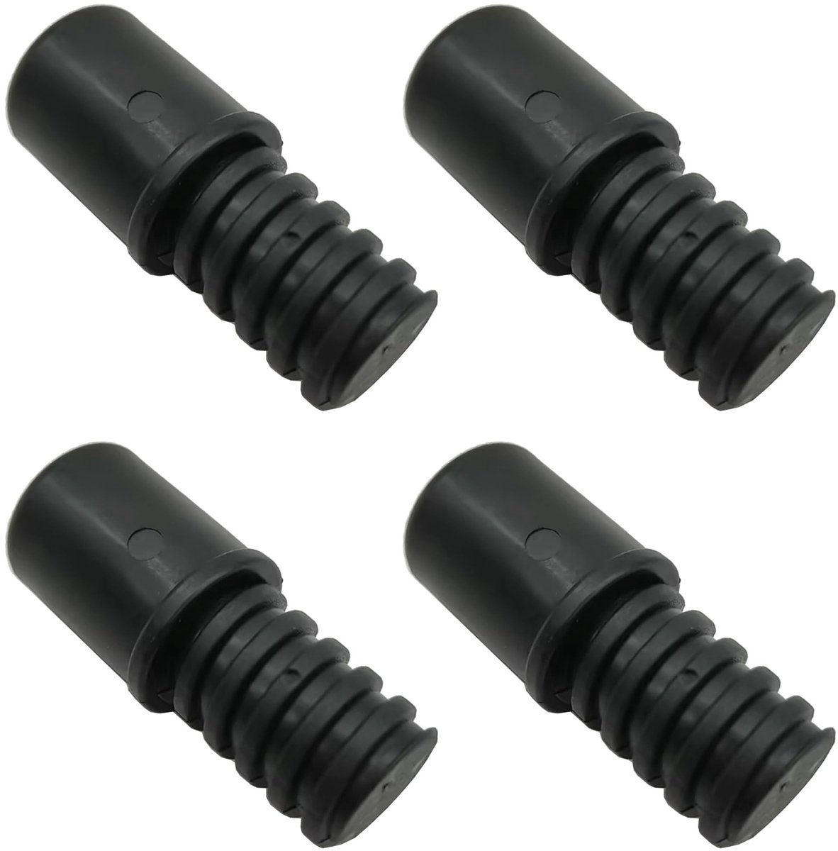Dailygoods - Bezems en dweilen - 4 stuks bezemsteel met schroefdraad - Kunststof - Reserve-verlengstangadapter - Veelzijdig gebruik - Geschikt voor bi...