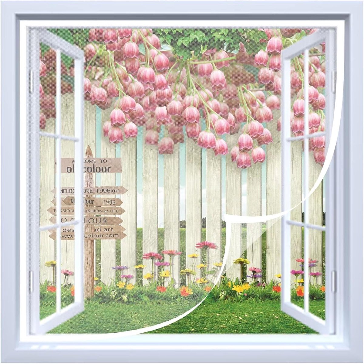 Insectenhor Raam - Horregaas Raam - Muggen Buiten Houden - Zonder Boren - 140x170 cm - Wit