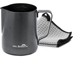 Melkkannetje Barista - Opschuimkan - Latte Art - Teflon Coating - 350 ml - Zilver