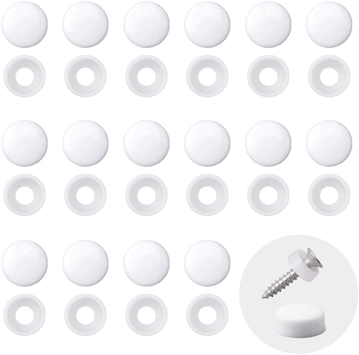 Dailygoods- Schroefdeksel 100 stuks - Plastic Schroefdop - Schroefdoppen - Hoogwaardige Kwaliteit - Duurzaam - Gemakkelijk te gebruiken