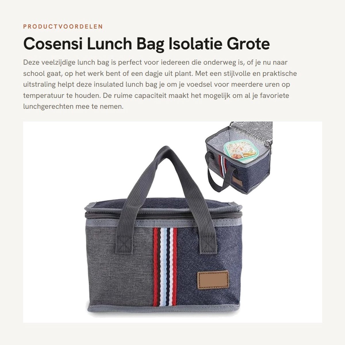 Dailygoods- Koeltas Grote Capaciteit - Draagbare Isolerende Tas - Thermische Tas - Opbergtas - Voor Voedsel - Oxford Stof + Aluminiumfolie - Lunchbox